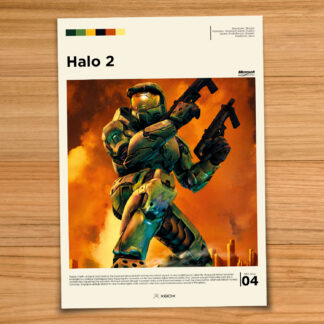 Halo 2 Poster | Master Chief vs Covenant Print | Xbox Gaming Wall Art | A3 A4