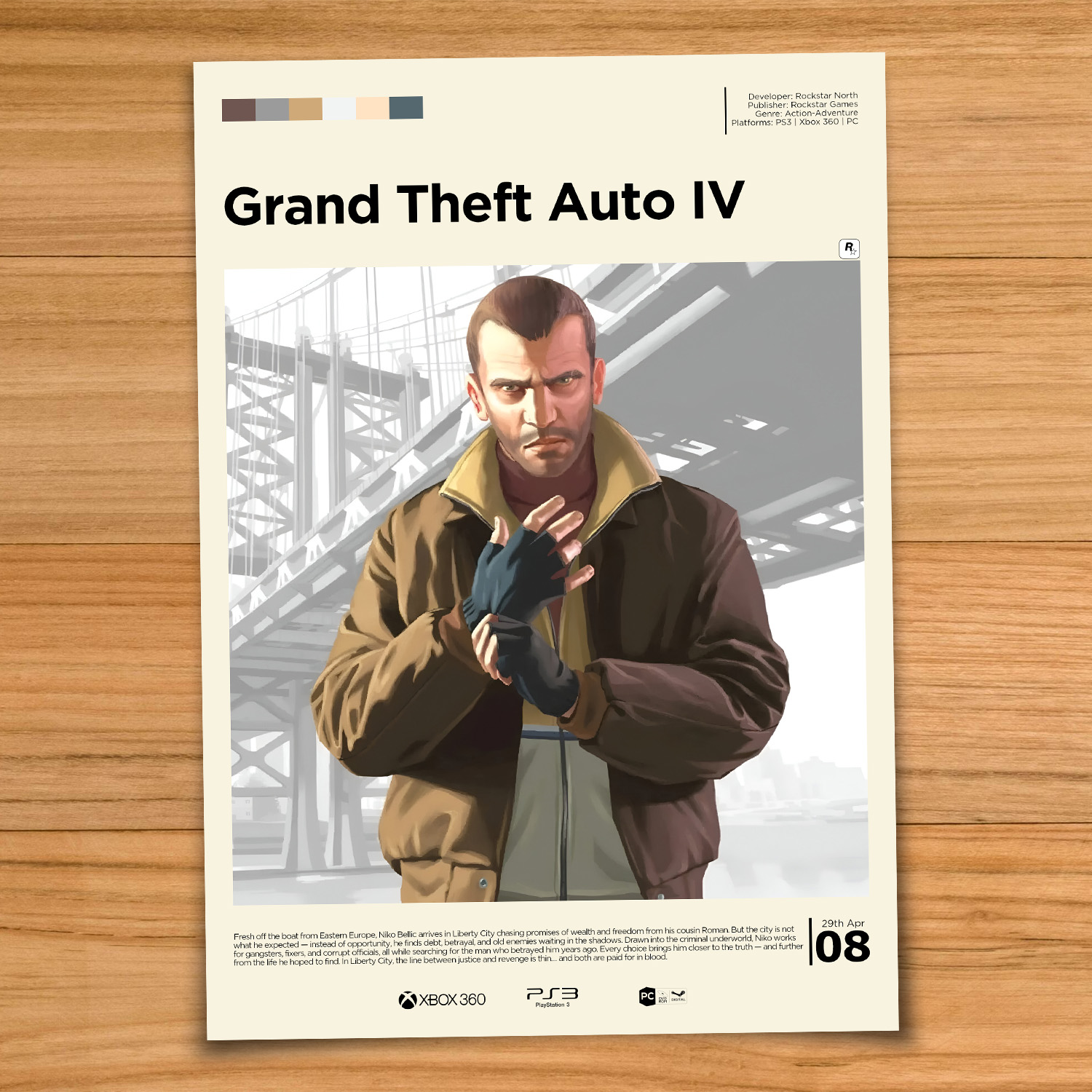 GTA 4 comic style poster