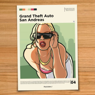GTA San Andreas comic style gaming poster