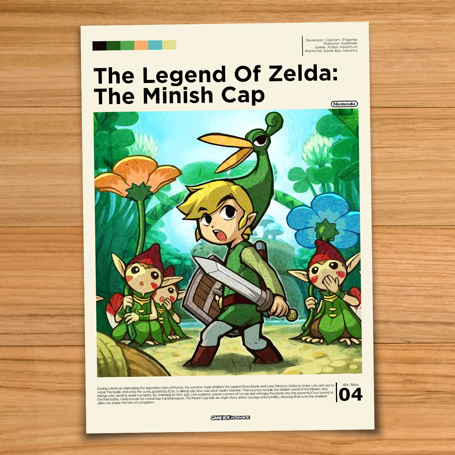 Legend of Zelda The Minish Cap gaming poster