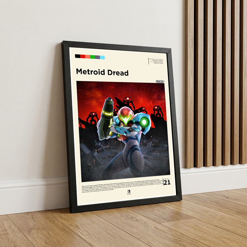 Framed Metroid Dread gaming poster