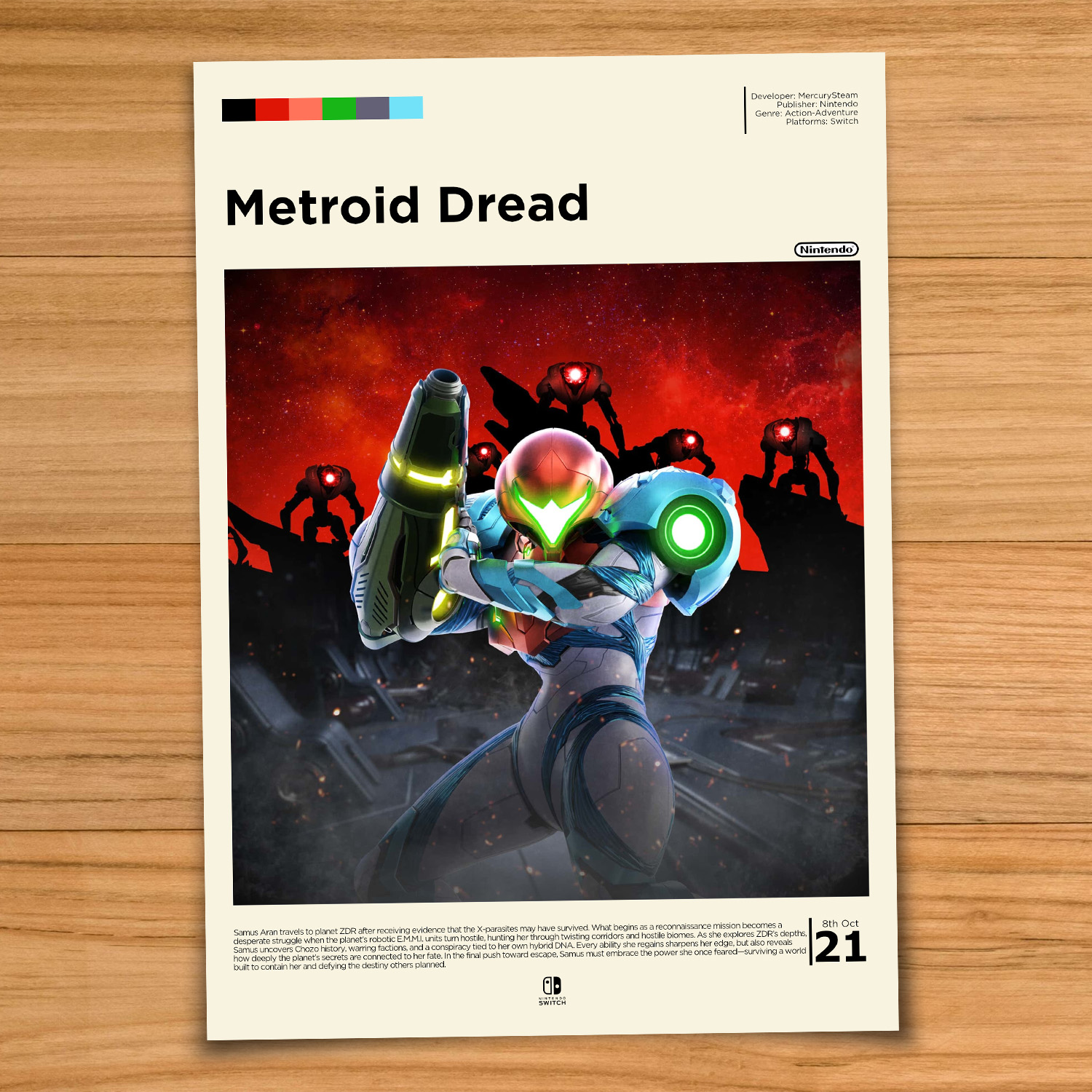 Metroid Dread gaming poster