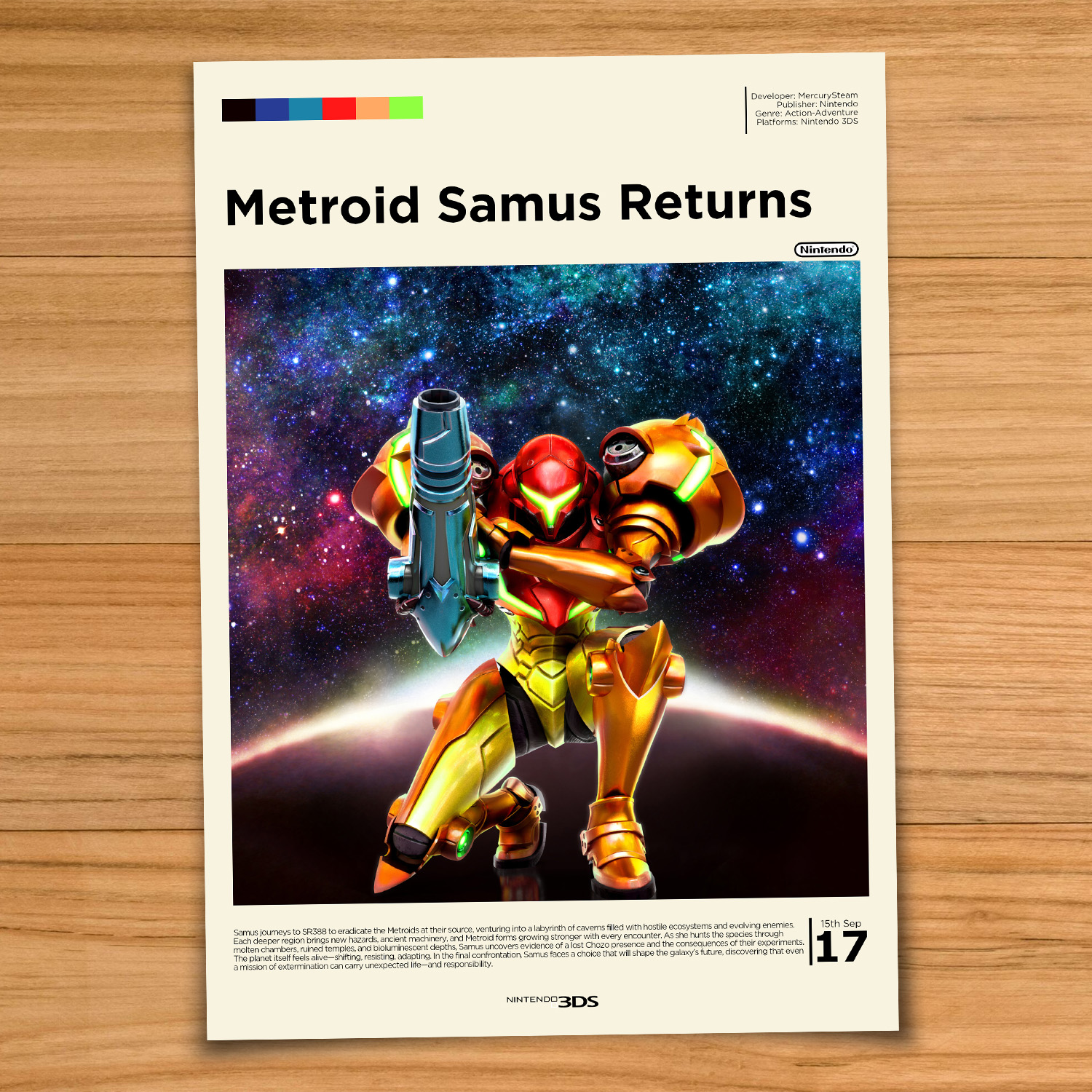 Metroid Samus Returns gaming poster