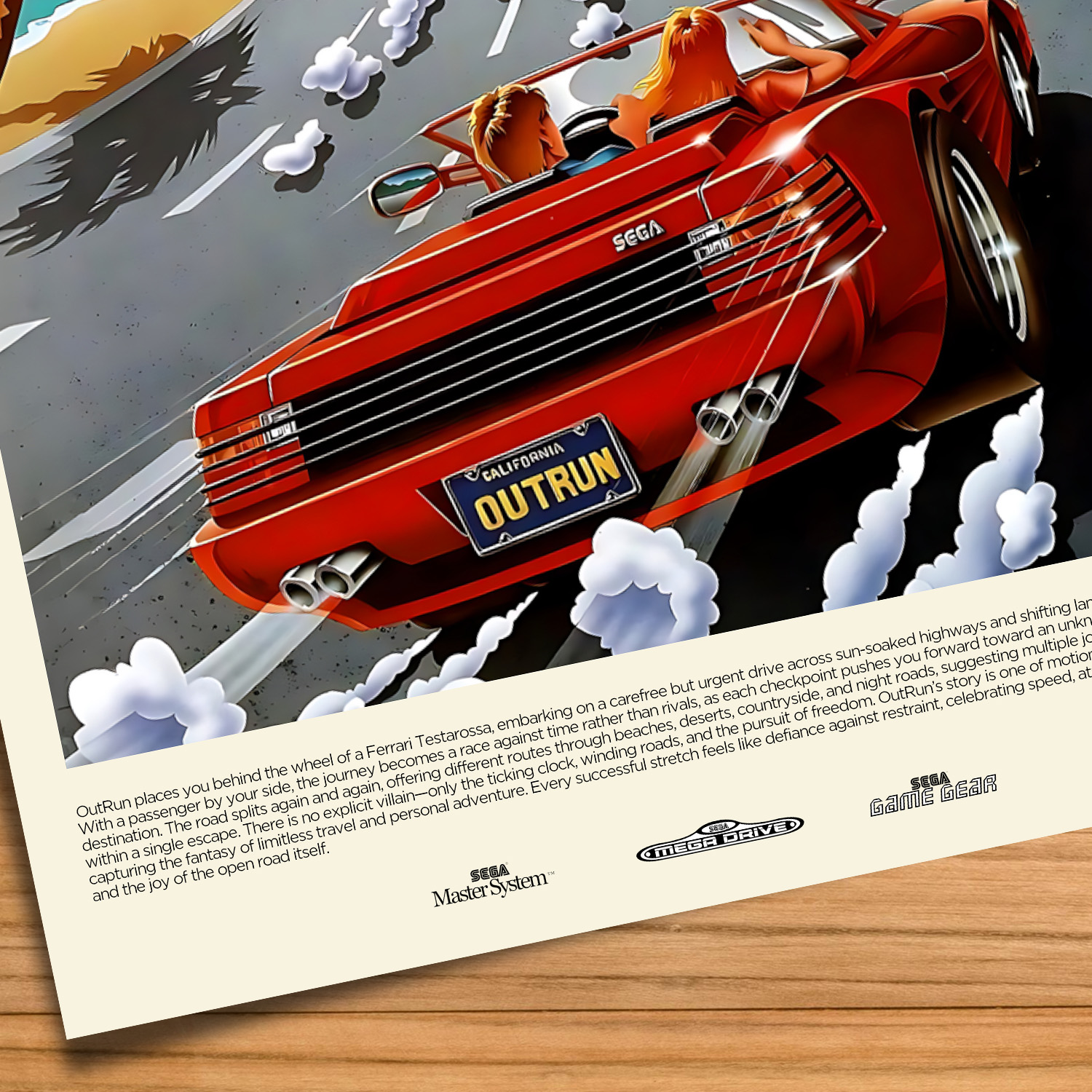 Out Run gaming poster