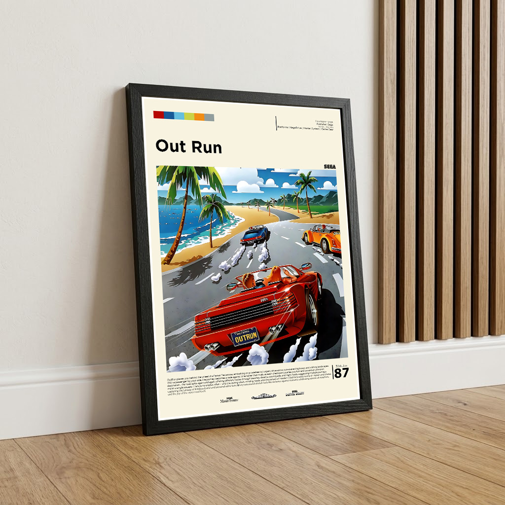 Framed Out Run gaming poster
