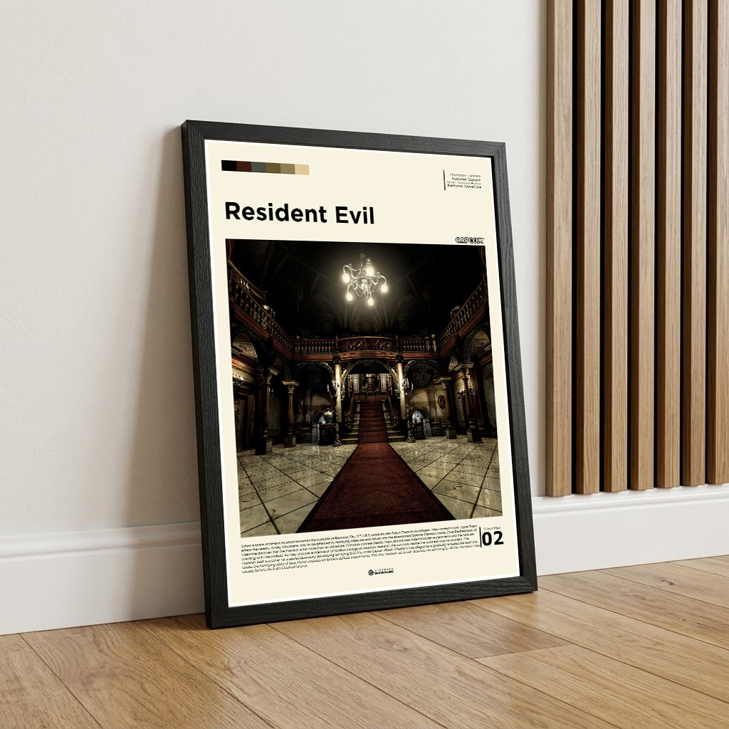 Framed Resident Evil Remake gaming poster