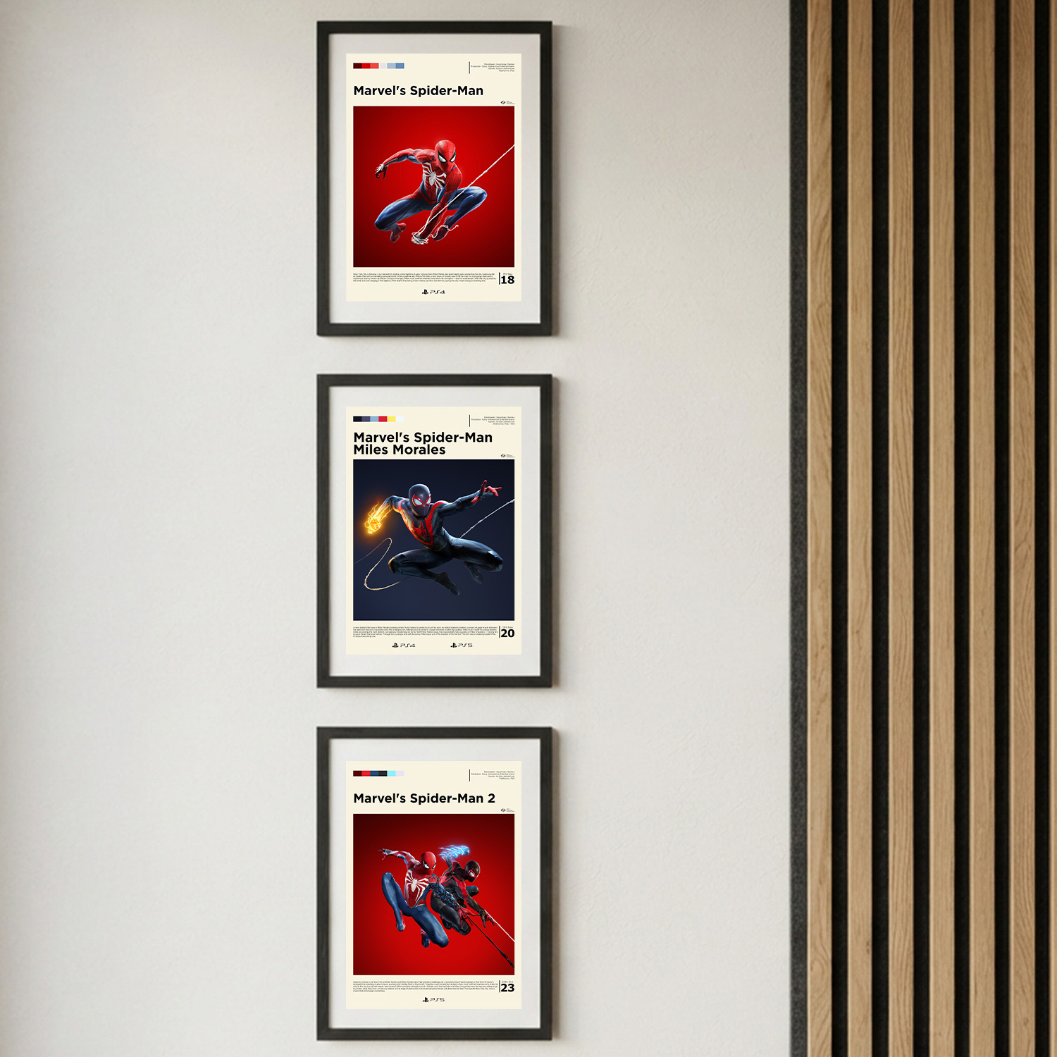 Framed Marvel's Spider-Man gaming posters