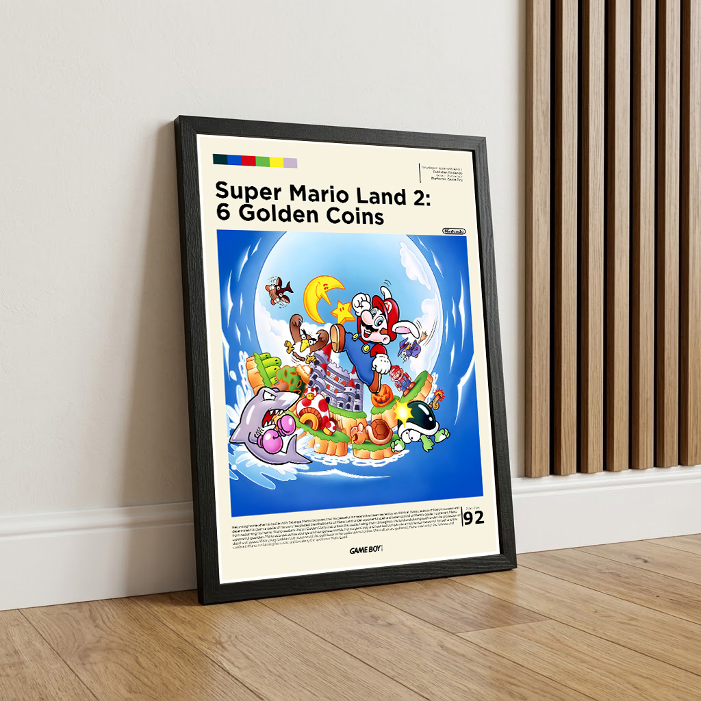 Super Mario Land 2 framed gaming poster