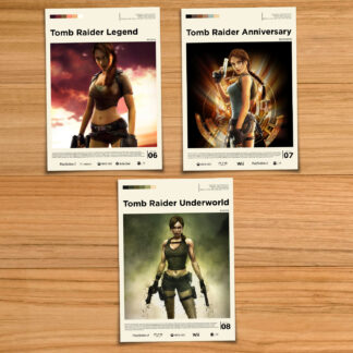 Tomb Raider Legend, Anniversary and Underworld posters