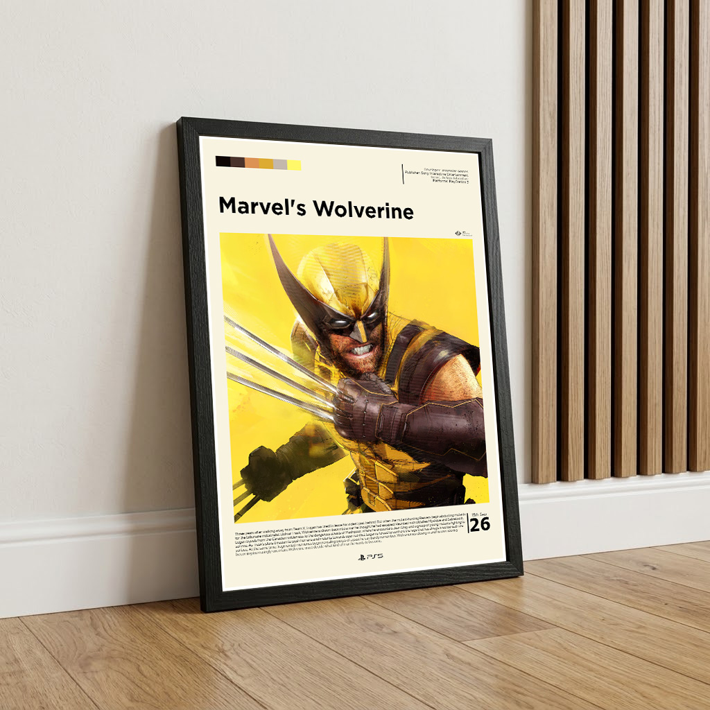 Framed Marvel's Wolverine gaming poster