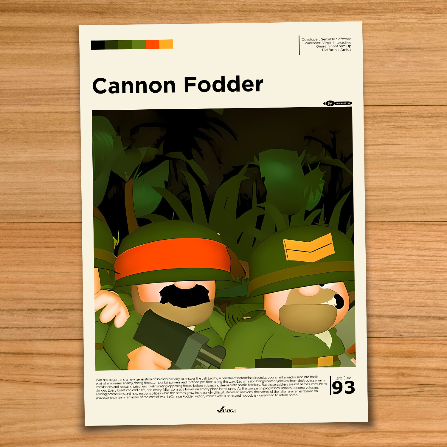 Cannon Fodder gaming poster