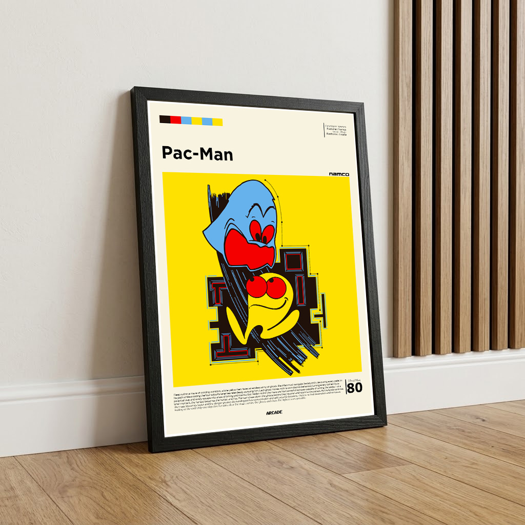 Pac-Man framed gaming poster