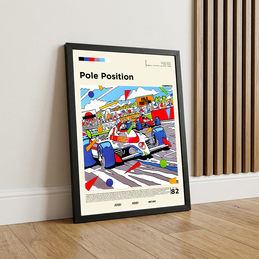 Pole Position framed gaming poster