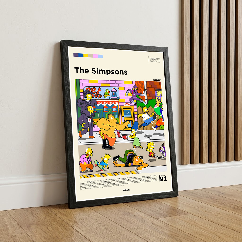 The Simpsons Arcade Game framed poster